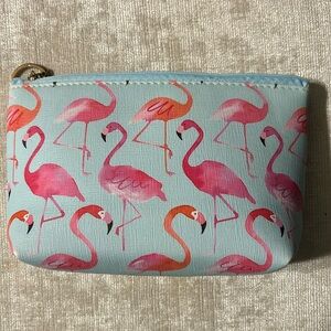 Flamingo cosmetic bag. 5” x 8”